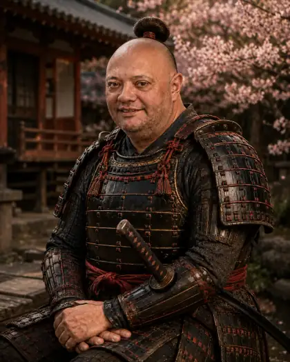Carta Lola Samurai com o personagem de samurai.